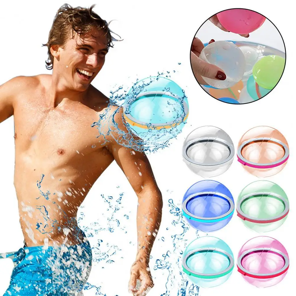 

4/6Pcs Water Fight Ball Self-filling Automatic Sealing Reusable Swimming Pool Bath Activity Water Bombing Toy for Outdoor