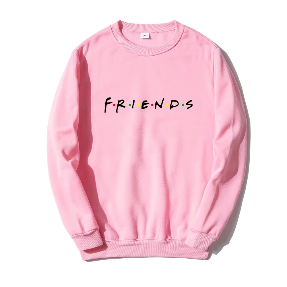

Friends Logo Hoodie Red Black Pink Sweatshirts Harajuku Aesthetic Long Sleeve Men Casual Fleece pullover Sweatshirt Streetwear