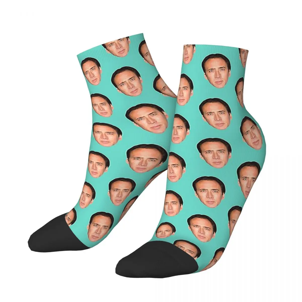 

Happy Funny Male Men Short Socks Harajuku Nicolas Cage Head Actor Sock Sport Women Ankle Socks Spring Summer Autumn Winter