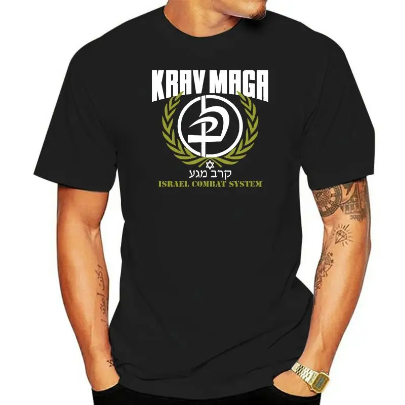 Фото Новинка 2024, военная футболка Krav Maga с системой боевых действий Израиля для самообороны, военная футболка армейского зеленого цвета черного и белого цвета №1