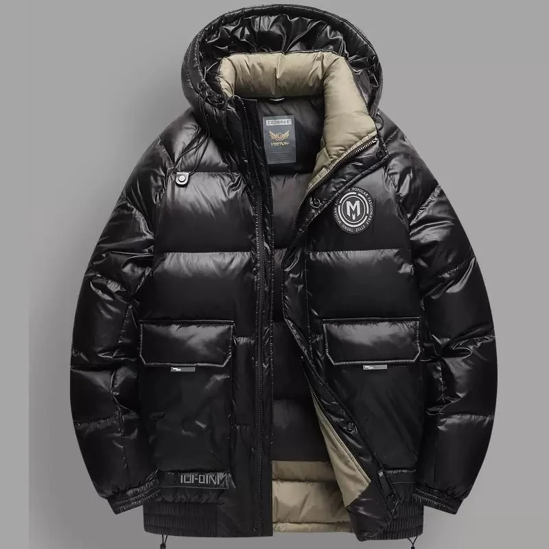 

Легкая модная очень большая куртка, Новое поступление, толстая и увеличенная теплая куртка со съемной шапкой, мужская модель 3XL-8XL