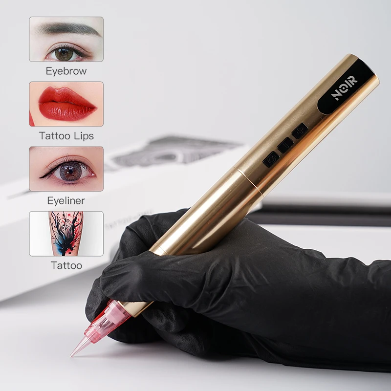 NOIR Wireless Battery Tattoo Machine 2.1MM Stroke LED Display Permanent Makeup Machine Pen Eyebrow Lip Tattoo Supplies