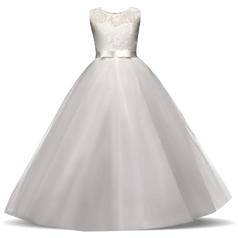 

Kids Girls Exquisite First Holy Communion White Tulle Dresses Girls Party Long Prom Gowns dresses for Girls Children Clothing