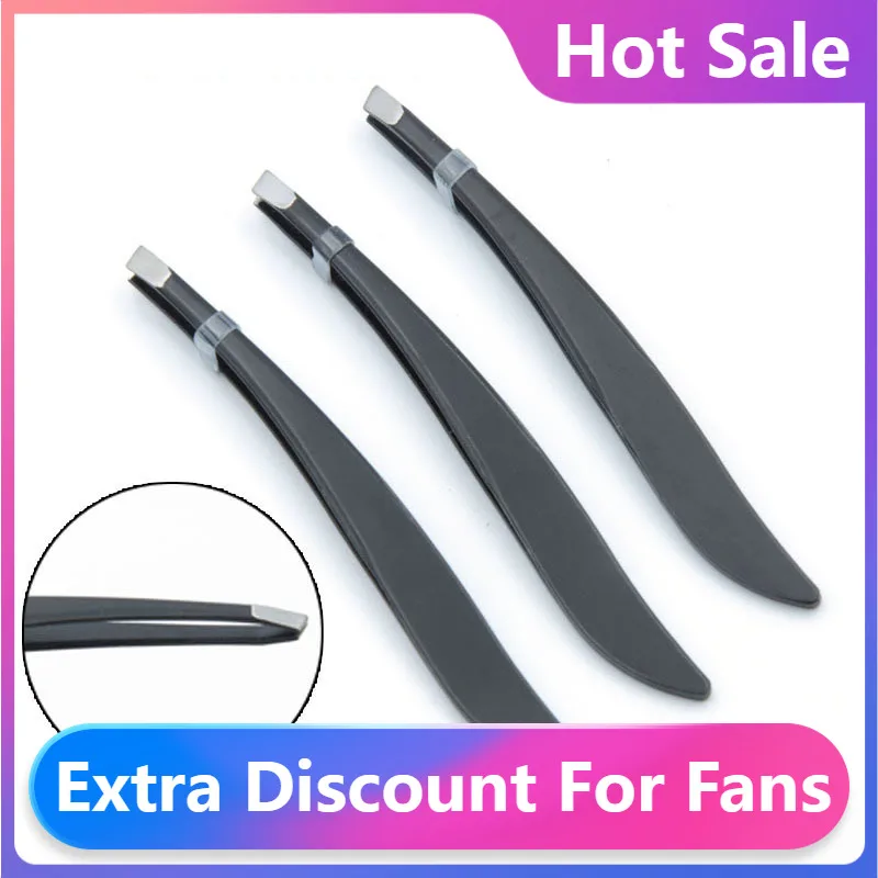 

Новый косой пинцет для бровей из нержавеющей стали черный серебряный пинцет для бровей инструменты для макияжа инструмент для удаления вол...