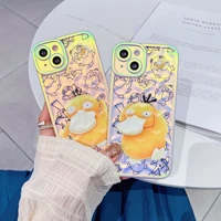 luxury cartoon duck laser phone case for iphone 11 12 13 pro max x xs xr shockproof back cover case