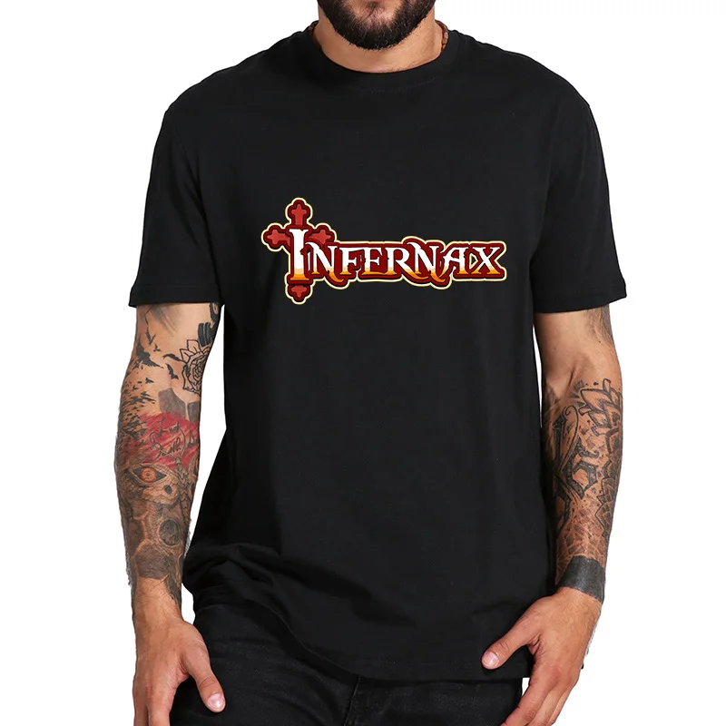 

Футболка Infernax для фанатов видеоигр предстоящих ролевых игр футболка Лето Премиум 100% хлопок мягкая мужская одежда европейский размер