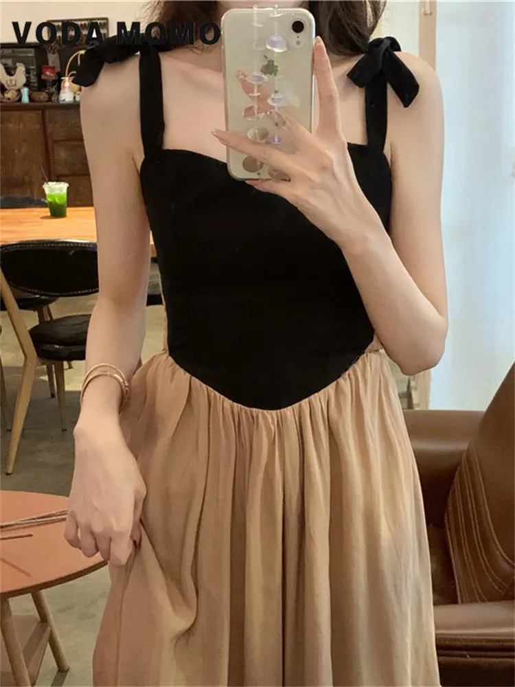 

2023 New Design Sense Niche Temperament Senior Sense Long Skirt French Vintage Sling Dress Women's Summer Versatile Aestheticism
