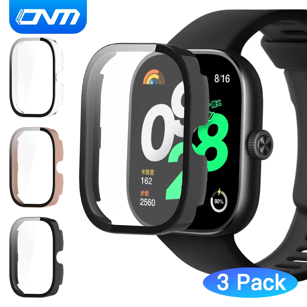

[3 Pack] Case + Screen Protector for Xiaomi Redmi Watch 4 Full Coverage Protective Bumper Case for Mi Redmi Watch 4 PC Cover