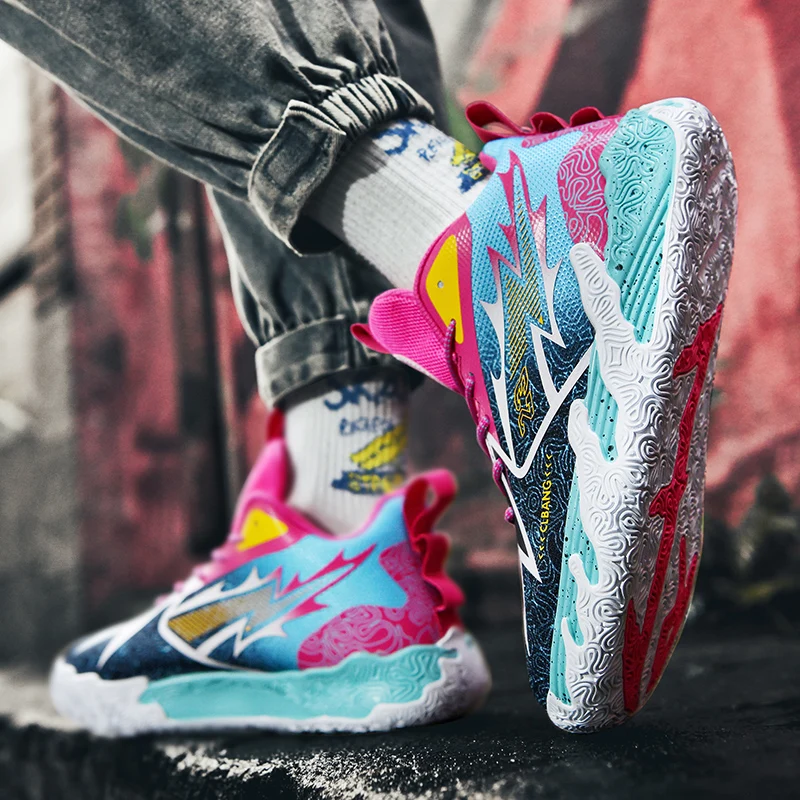 Мужские баскетбольные туфли дышащая обувь с высоким верхом повседневная