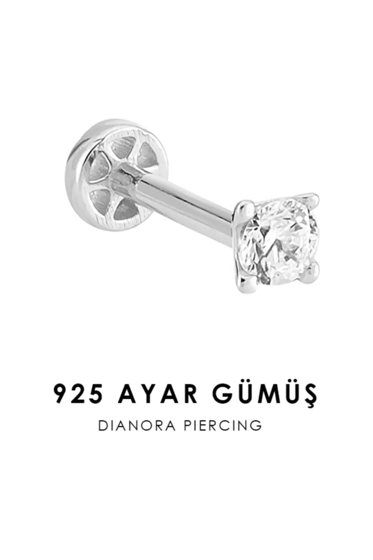 

Stone Silver Tragus Piercing