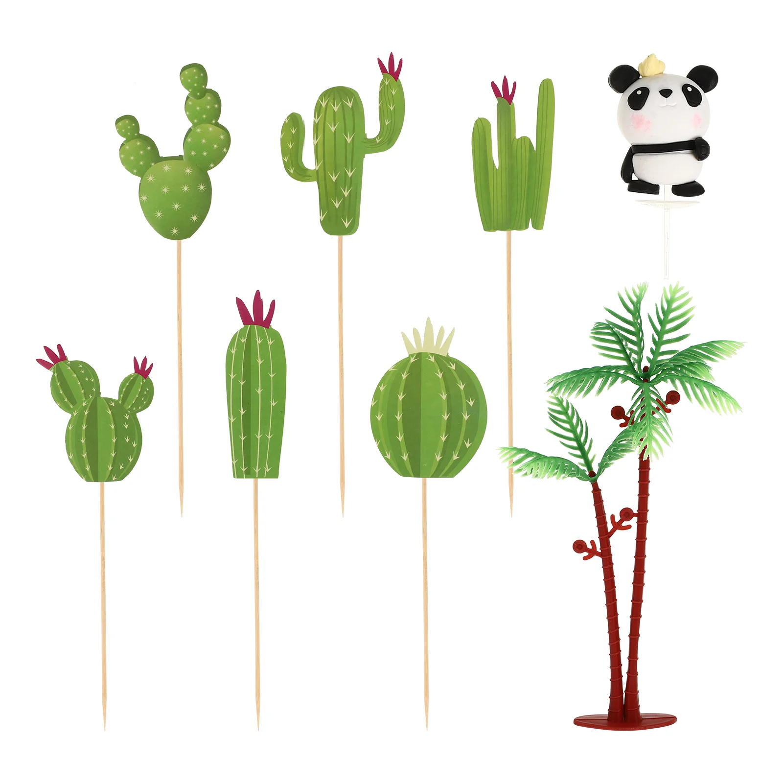 

1 Set Panda Cake Topper Decor Cake Ornament Simulation Tree Adornment