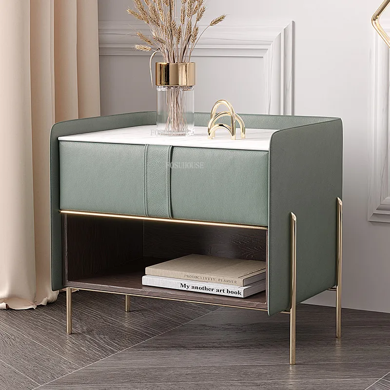 

Nordic Rockboard Smart Bedside Cabinets Wireless Charging Home Nightstands For Bedroom Muebles Para Hogar Household Items