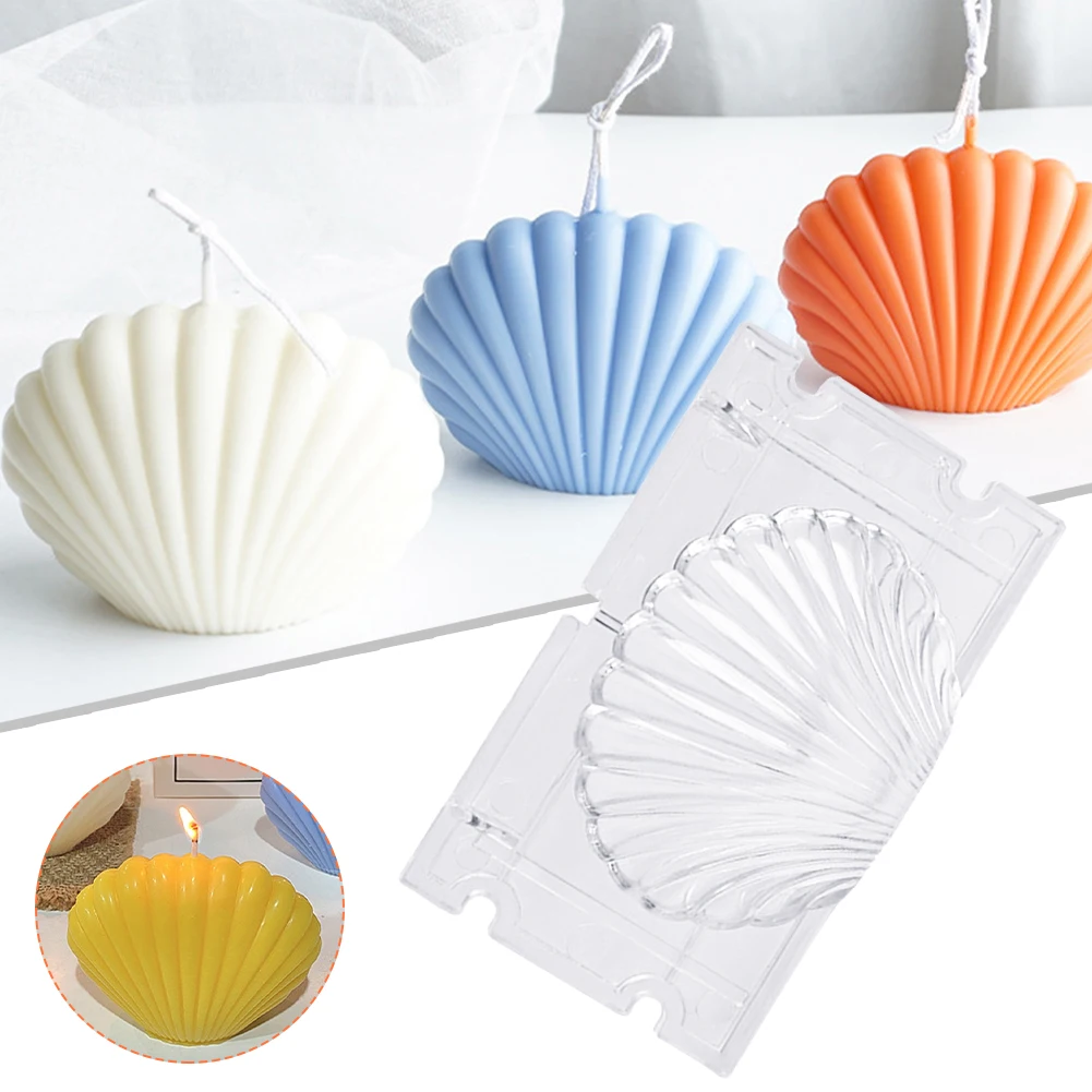 

Sea Shell Shaped Scented Candle Mold Plastic Candle Making Mold Transparent Homemade Aromatherapy Mold Wedding Home Decor