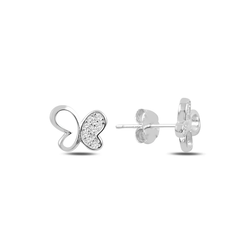 

Silver 925 Sterling Zircon Butterfly Earrings