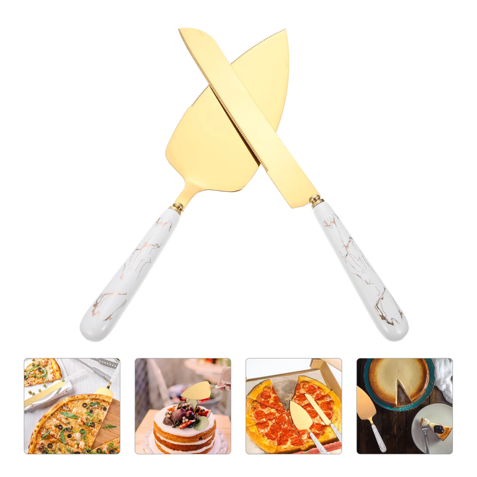 

Cake Server Spatula Set Pie Steel Pizza Cutter Stainless Cheese Gold Cutting Party Butter Lifter Serving Dessert Tool Pastry