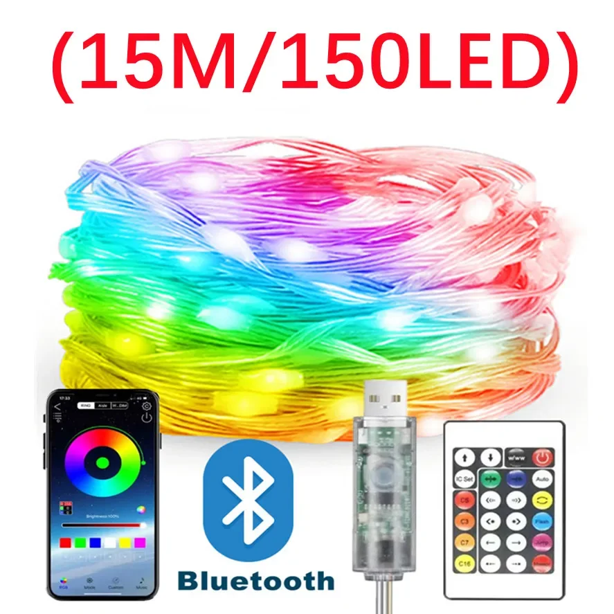 

Bluetooth RGBIC светодиодная гирлянда WS2812B Dreamcolor 5/10/20 м