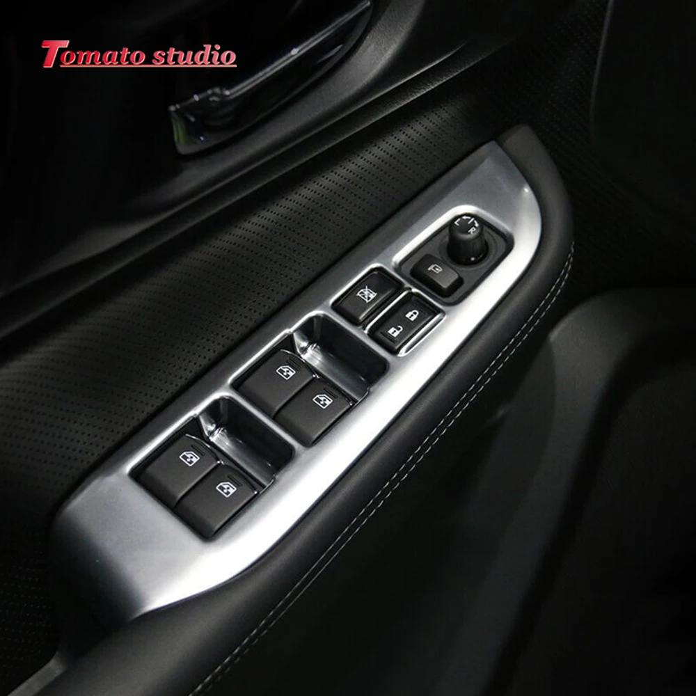 

For Subaru Legacy 2016-2020 Accessories ABS Matte Car Door Armrest Window Glass Lift Switch Panel Cover trim Styling 4pcs