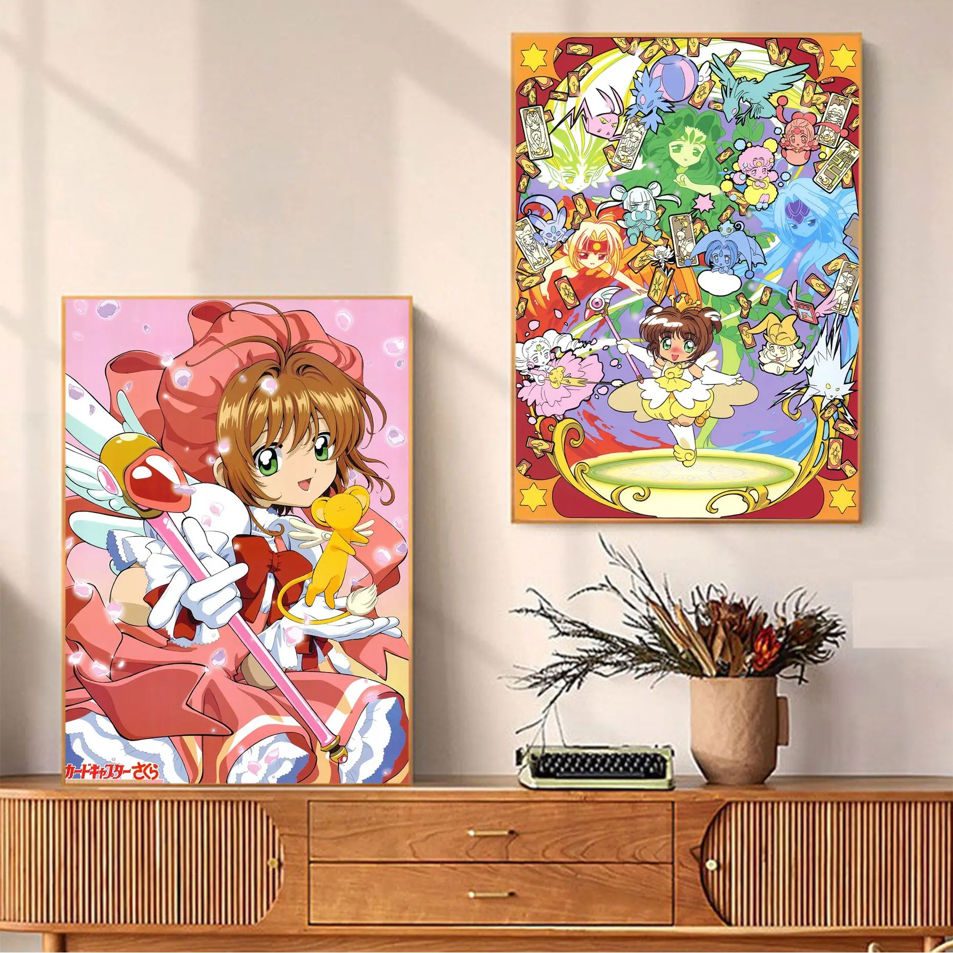 

Anime Cardcaptor Sakura Classic Vintage Posters Decoracion Painting Wall Art White Kraft Paper Vintage Decorative Painting