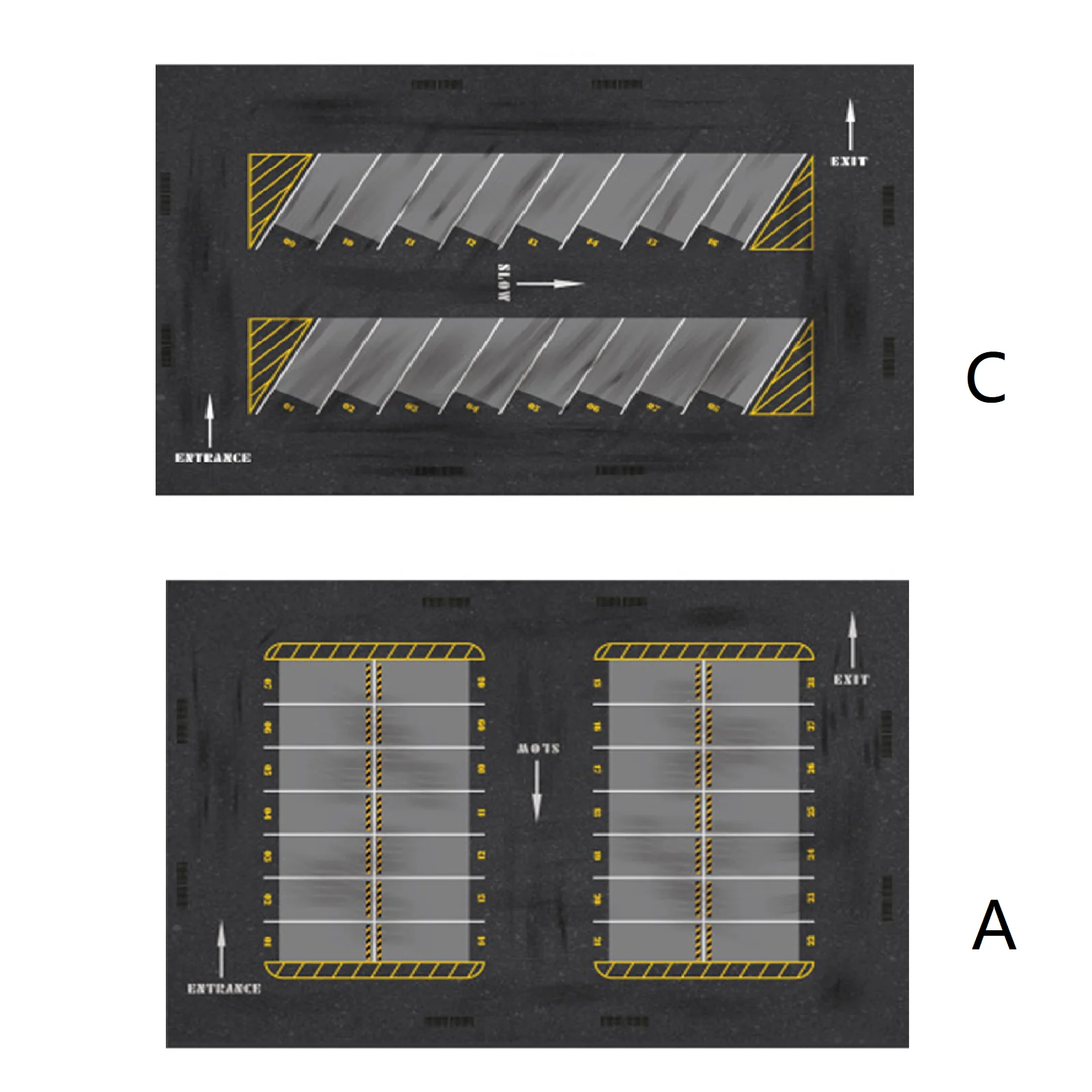 

1:64 Mouse Pad Non- Parking Lot Mat for Simulation Toy Cars Display