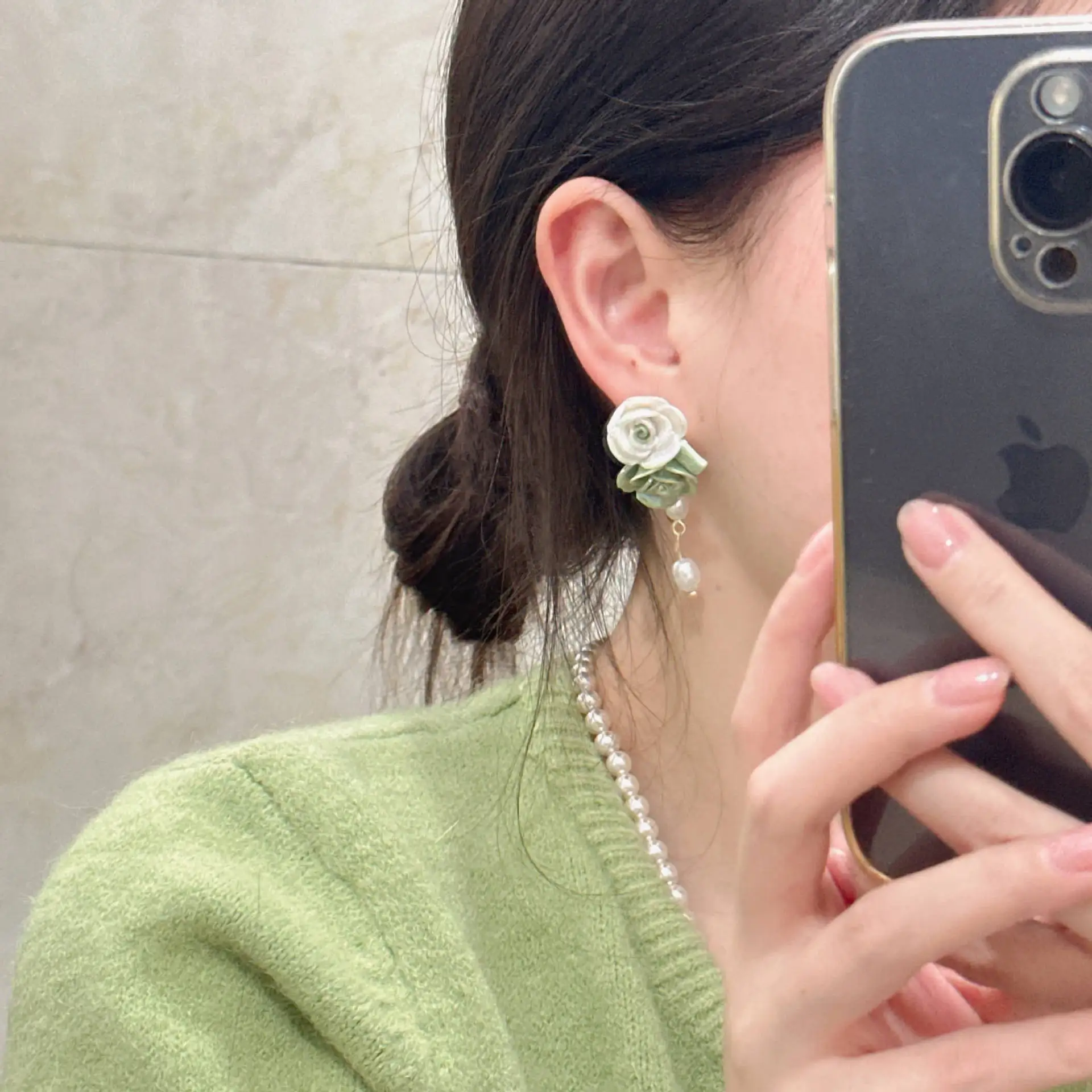 KADRUFI керамические цветные серьги-гвоздики с цветами розы Женские винтажные