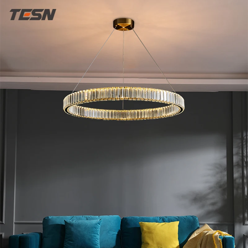 

Living room chandelier modern simple atmosphere dining room bedroom new light luxury high grade household Round Crystal Chandeli