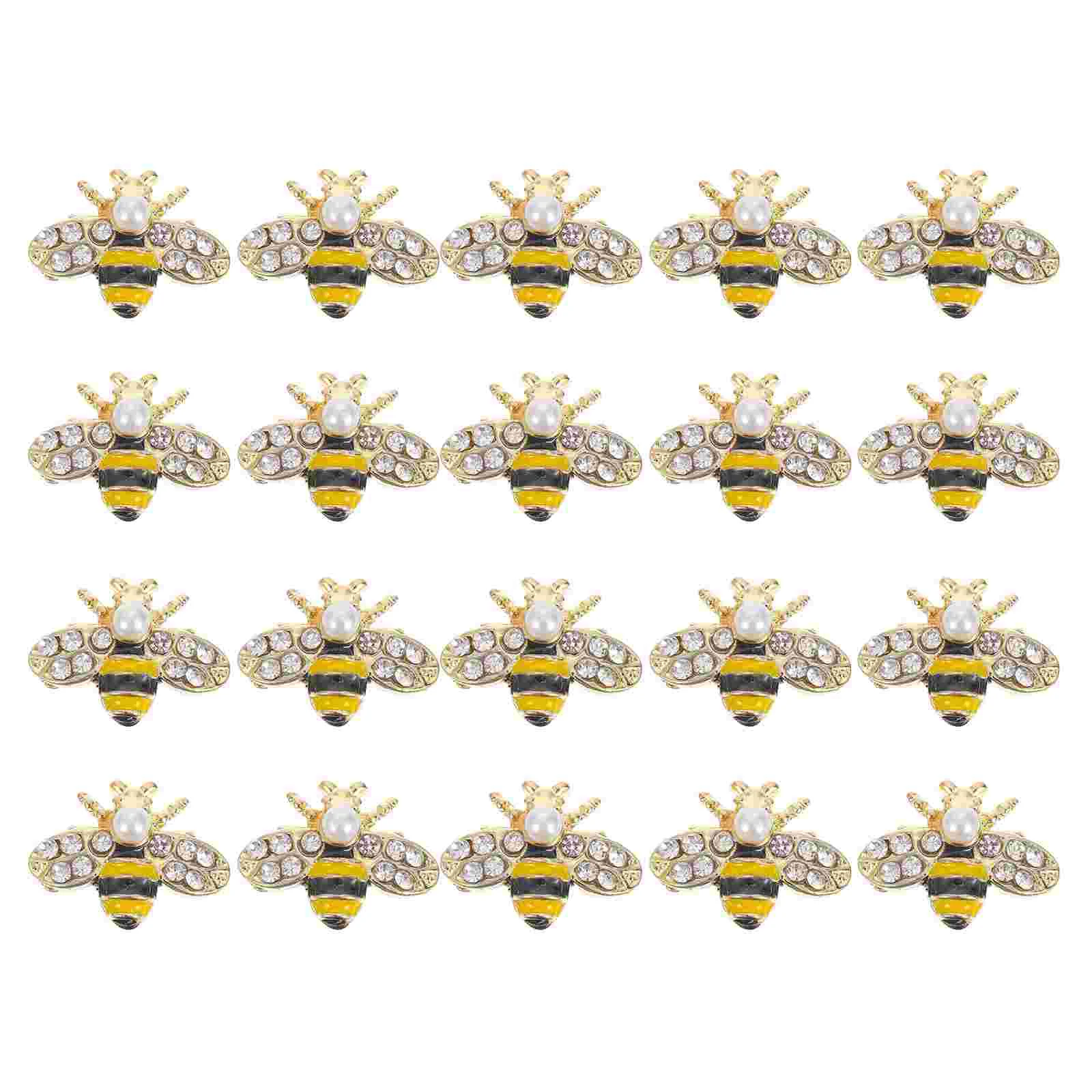 

20pcs 3D Nail Charm Creative Bee Shape Nail Art Decor DIY Manicure Ornaments