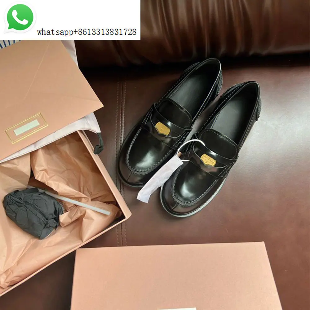 

2022 New Miu luxury brand summer Mary Jane niche round toe retro style high heels and flats