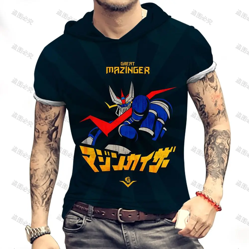 

Men's Clothing HD Print Mazinger Z With Hood Luxury T-shirt 2022 Breathable Fabric Trending Products Party Tops Fashion New 3XL