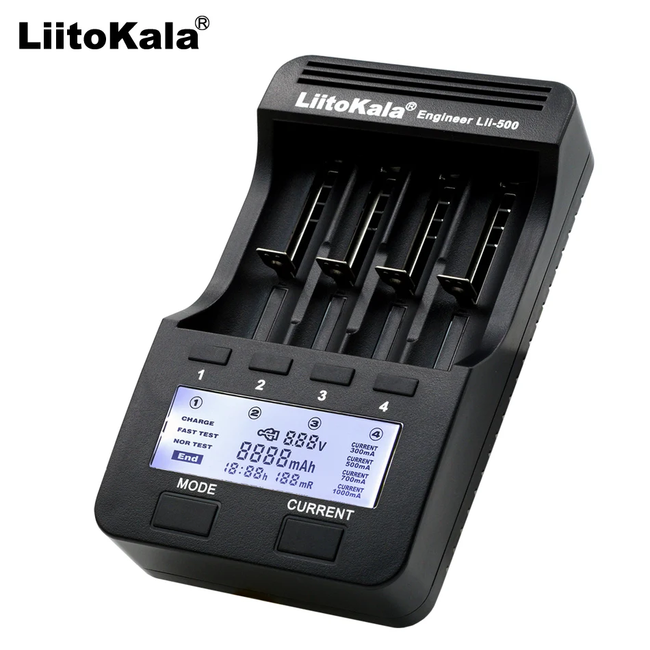 

Liitokala Lii-500 LCD 3.7V 18650 18350 18500 16340 17500 25500 10440 14500 26650 1.2V AA AAA NiMH 3.7V Lithium Battery Charger