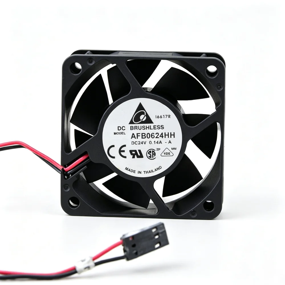 Фото Вентилятор AFB0624HH 24В 6025 осевой охлаждающий вентилятор 27.6CFM 5000RPM с двойным шарикоподшипником, бесщеточный вентилятор постоянного тока для замены в сервере или 3D-принтере. №2