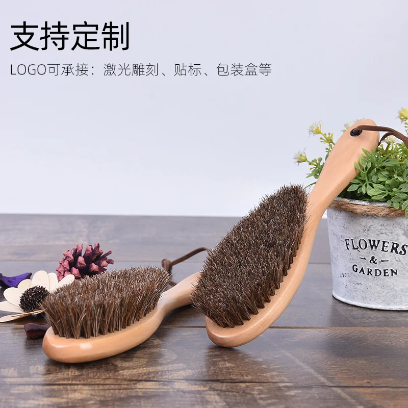 

Horsehair shoe brush shoe products with handle can be hung horsehair brush dust removal care products can be made in a large