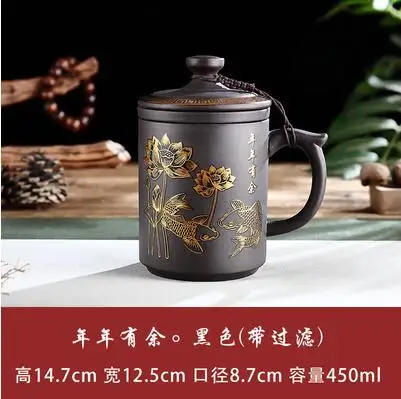 

Керамическая чаша для чая RONGFABOX фиолетового цвета