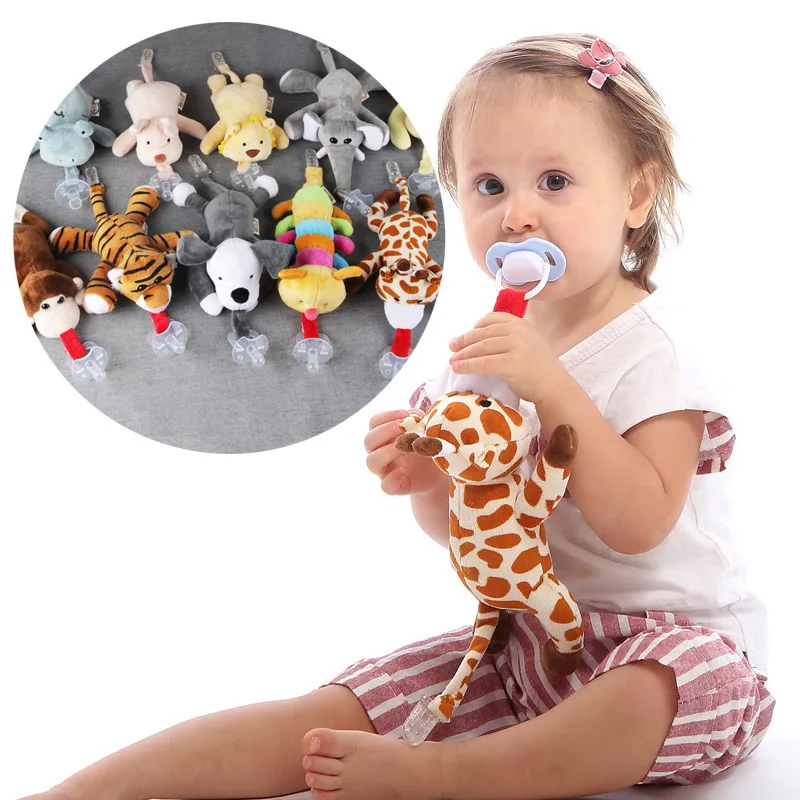 Baby Doll with Pacifier Clips Lovely Elephant Toys Removeabl
