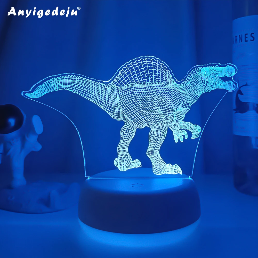 

3D LED Night Light Dinosaur Spinosaurus with 7 Colors Light for Home Decoration Lamp Amazing Visualization Optical Illusion