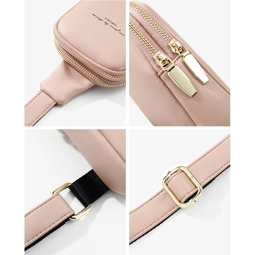 PU Leather Chest Sling One Shoulder For Women Men Bag Husband Female Cross Waist Pack Male Crossbody Belt Banana Backpack Purse