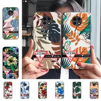 retro colorful flower brand guess phone case for redmi 9 5 s2 k30pro silicone fundas for redmi 8 7 7a note 5 5a