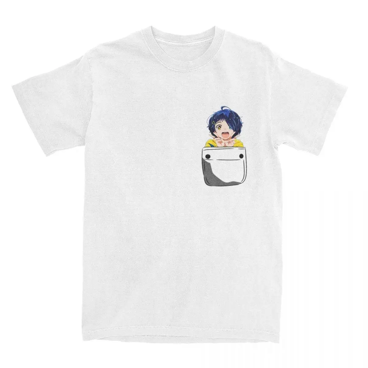 Wonder Egg Priority Ohto Ai In Pocket T-Shirt Men Anime Novelty Cotton Tees Crewneck Short Sleeve T Shirt Gift Idea Clothing