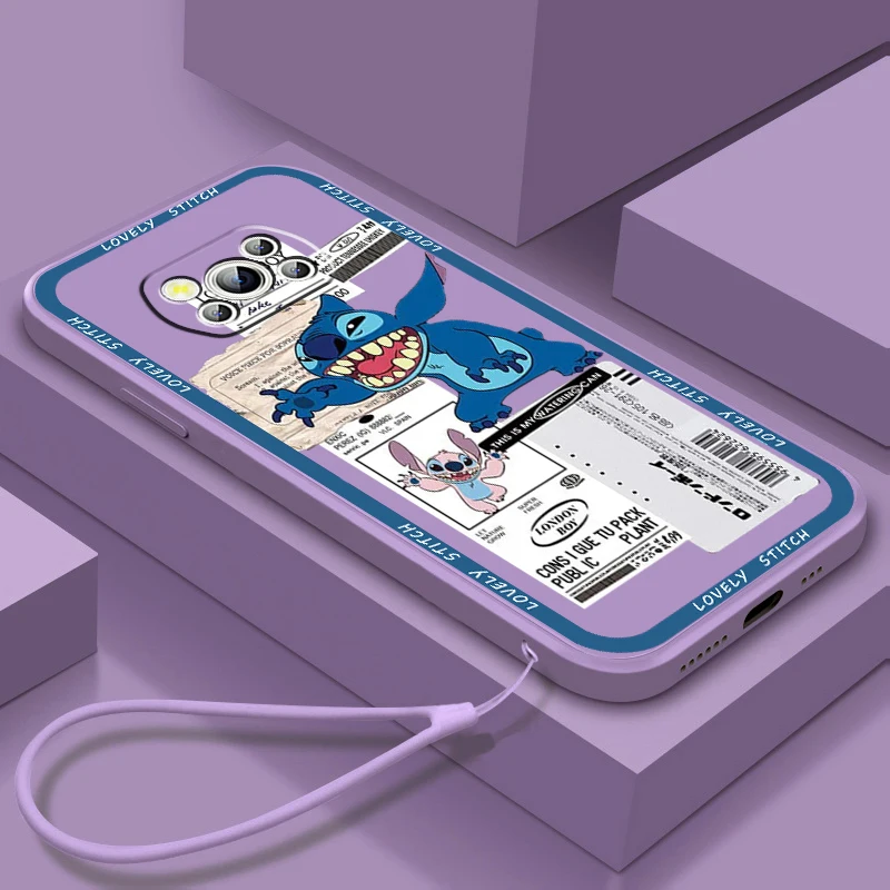 

Disney Stitch Poster Cartoon Liquid Rope Funda Phone Case For Xiaomi Mi Poco X4 X3 C40 C3 M4 M3 F4 F3 GT Pro NFC 5G Soft Cover
