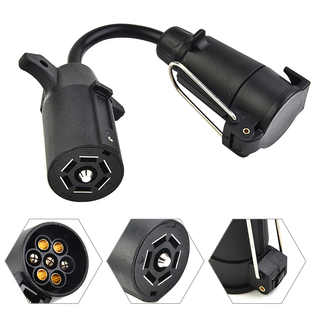 

7 Blade RV To 7 Way Pin Adapter Trailer Connector 7 Pin Towbar Towing Trailer Light Converter For Commercial Vehicle/semi-traile