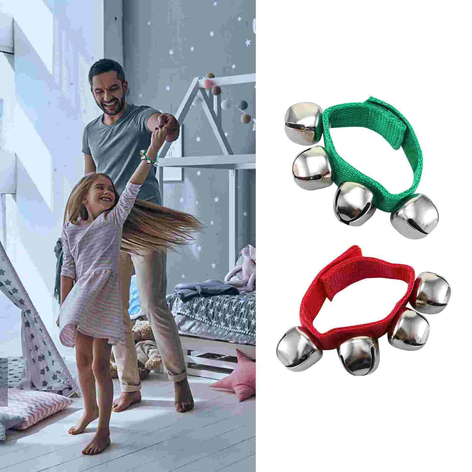 

Bells Bracelet Wrist Jingle Bracelets Christmas Band Ankle Musical Beaded Charm Baby Stocking Bell Wristbandsrattles Stuffer