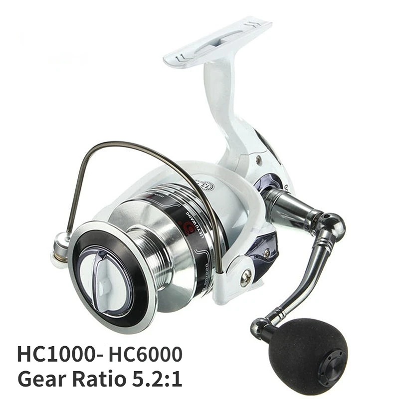 

HC1000-6000 Series Fishing Spinning Reels 5.2:1 Gear Ratio Casting Shimano Reel Saltwater Freshwater Carp Handle Replacement 50