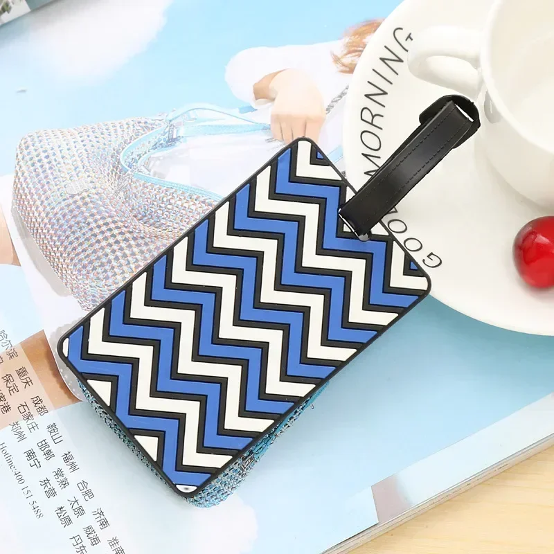 Геометрические бирки для багажа ПВХ наименование держатель адресной этикетки