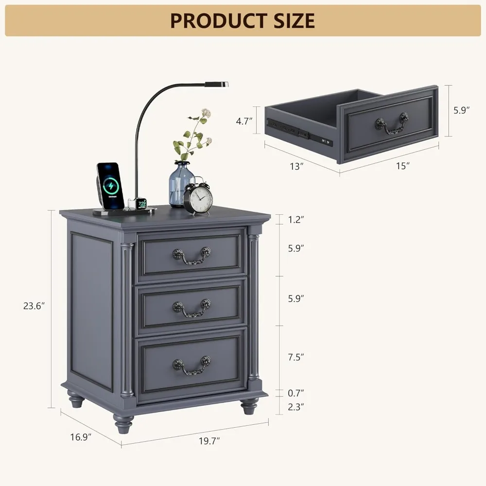 Набор тумбочек для фермерского дома 2 ящиками пистолета и 3 большими хранения