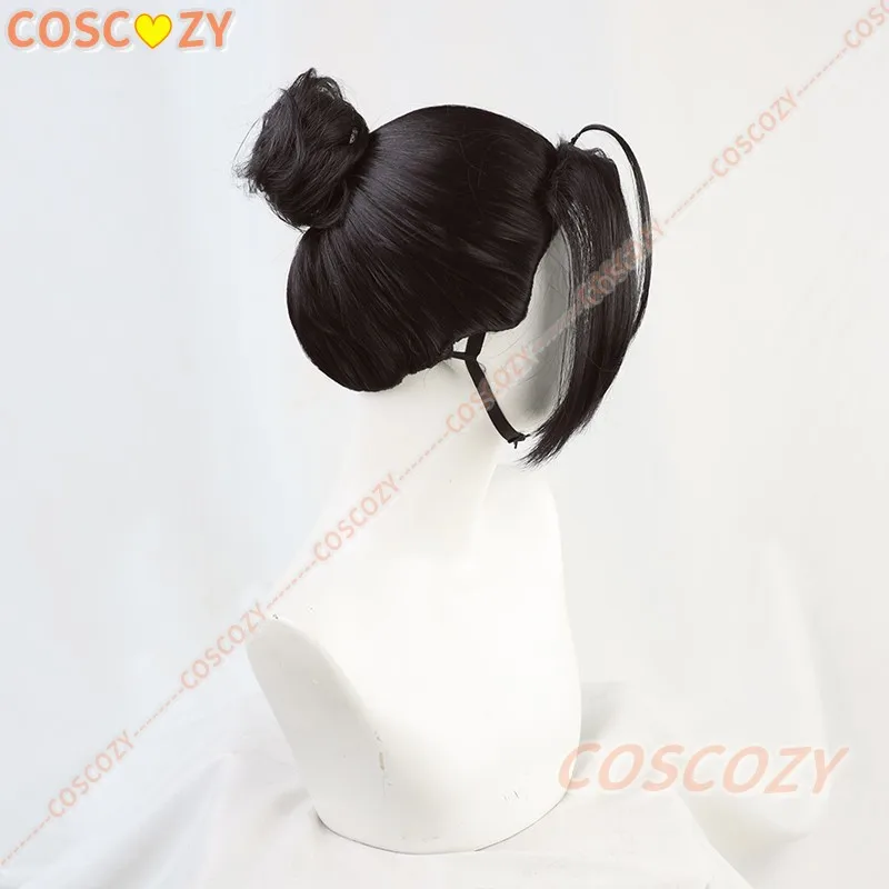 Косплей Обещание волшебника Шариллок Парик Черная булочка Волосы Красота Кончик