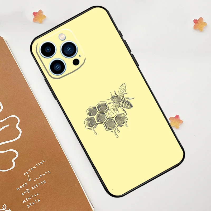 Чехол Bee Honey для телефона iPhone 15 14 13 12 11 Pro Max Mini 7 8 Plus XS X XR SE 2022 2020 задняя крышка