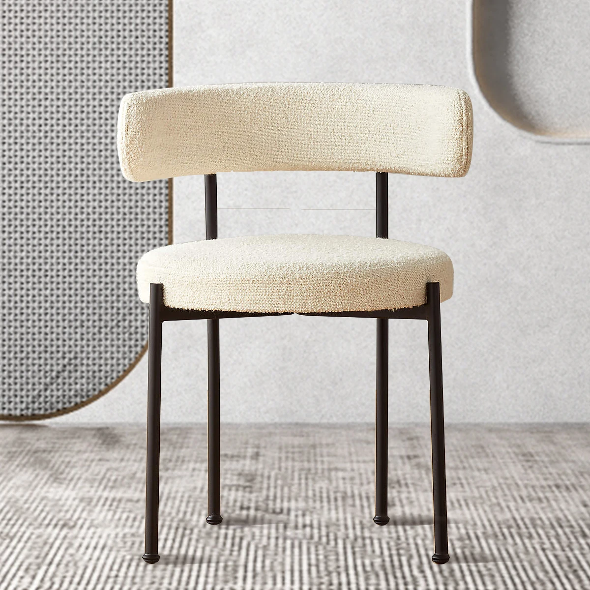 

Скандинавский стул из кованого железа, Φ, стулья для дома, креативное дизайнерское кресло, современный бархатный обеденный стул для отеля из ягненка