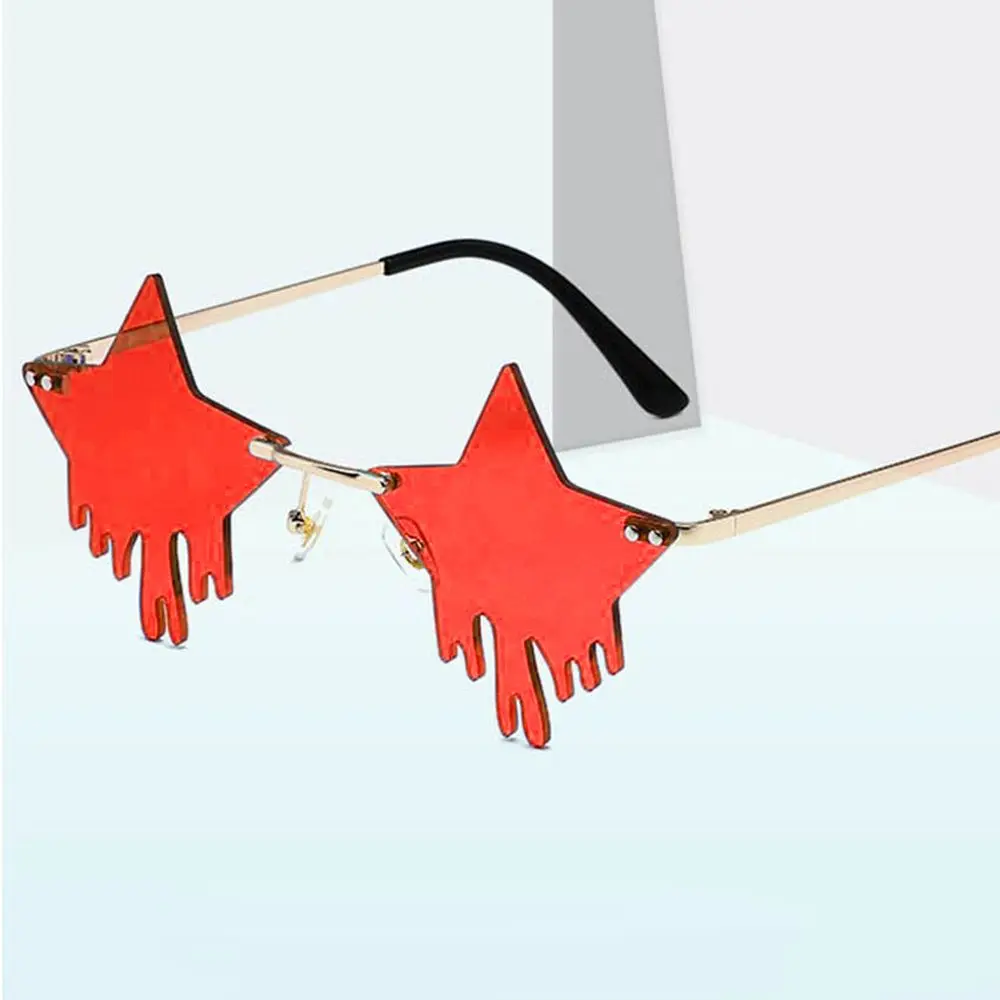 

Funny Eyeglasses Christmas Decoration Pentagram Eyewear Party Glasses Rimless Sunglasses Trendy Star Shape Rimless Sun Glasses