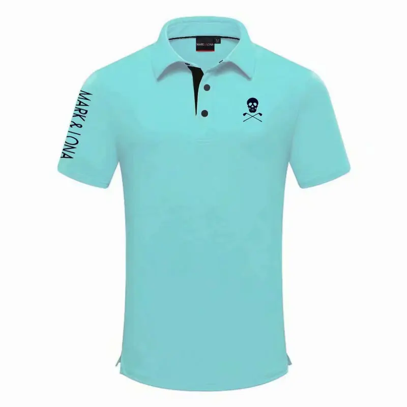 

Spring/Summer Men's Short Sleeve Clothing Golf T-Shirt Color Blue Or White Fashion Casual Sports Quick Dry Breathable POLO Shirt