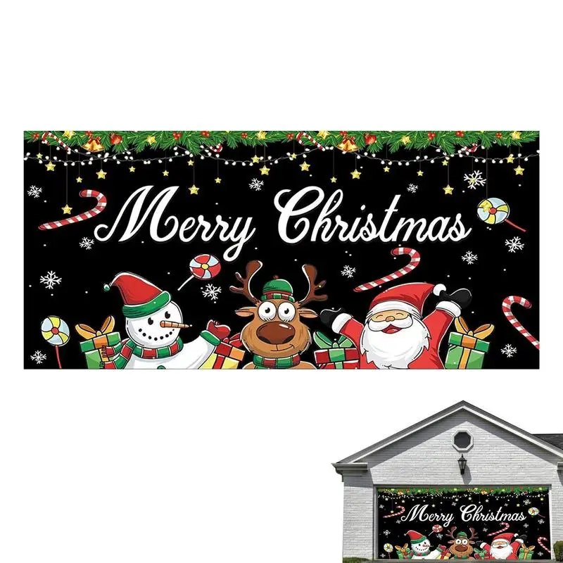 

6x13 футов, Рождественский баннер, большой Рождественский наружный баннер, Рождественское украшение для сада, дома, забора, гаража, полиэстер