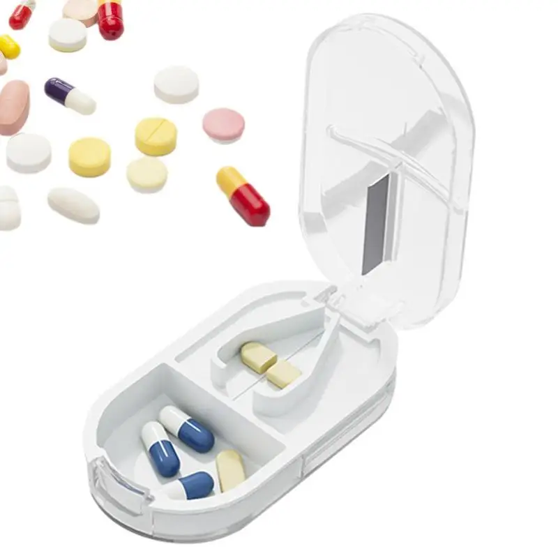 

Small Pill Cutter Tablet Cutter Pill Splitter Medicine Slicer Small Pill Box Medicine Supplement Pill Case Dispenser For Outdoor